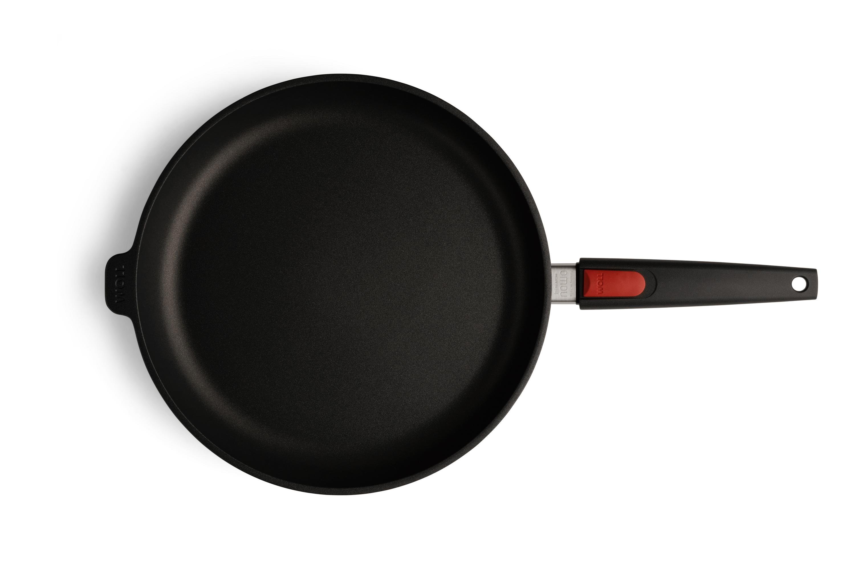 Nowo Titanium Gusspfanne Draufsicht | Stiel - Abnehmbar | Ceran, Gas, Elektro, Halogen | 32cm