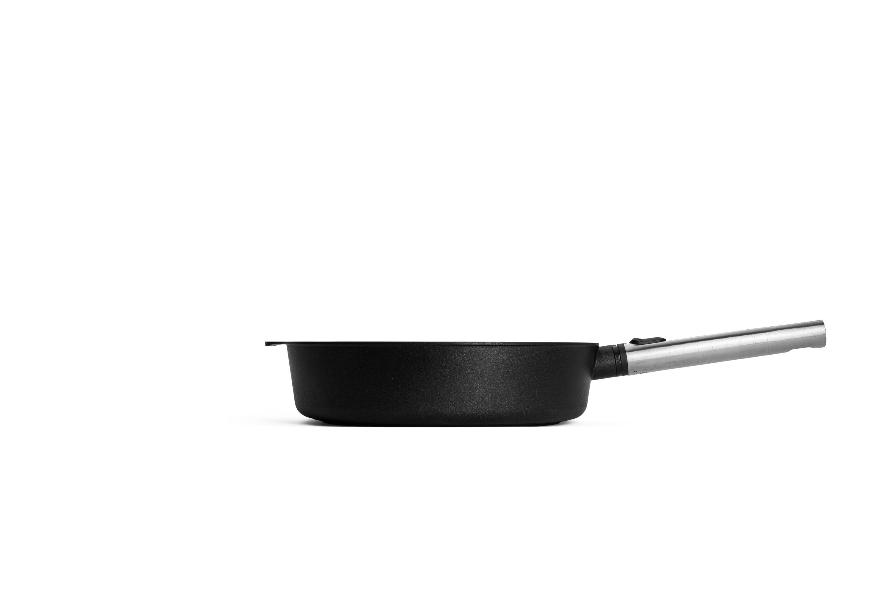 1728PLCI_Profile Logic XR Pfannen-Set, Ø 28 cm + 24 cm Seitenansicht | Edelstahl - Abnehmbar | Alle Herdarten inkl. Induktion