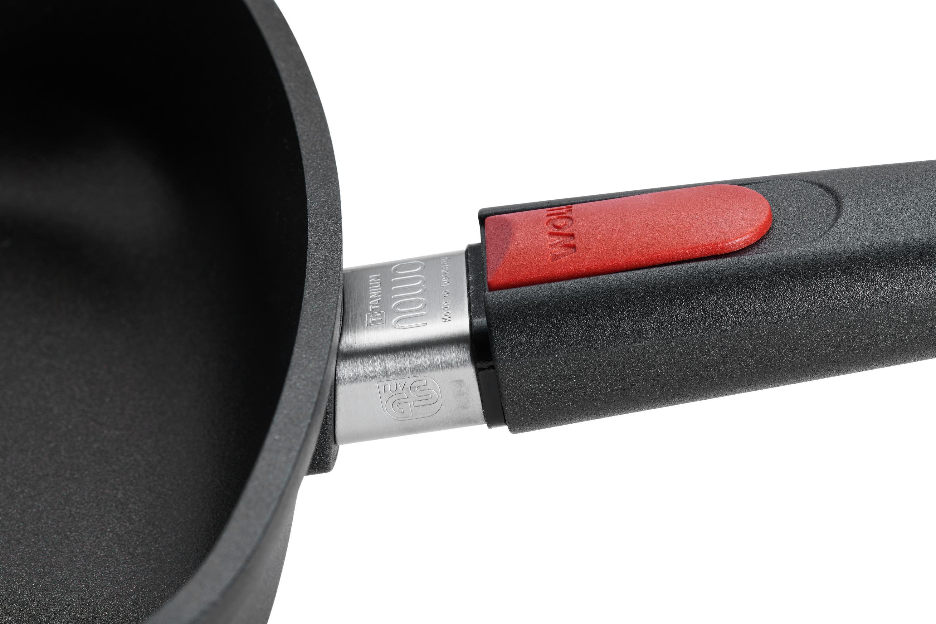 Nowo Titanium Guss-Fischpfanne Detailansicht | Stiel - Abnehmbar | 38x28,4cm | Ceran, Gas, Elektro, Halogen